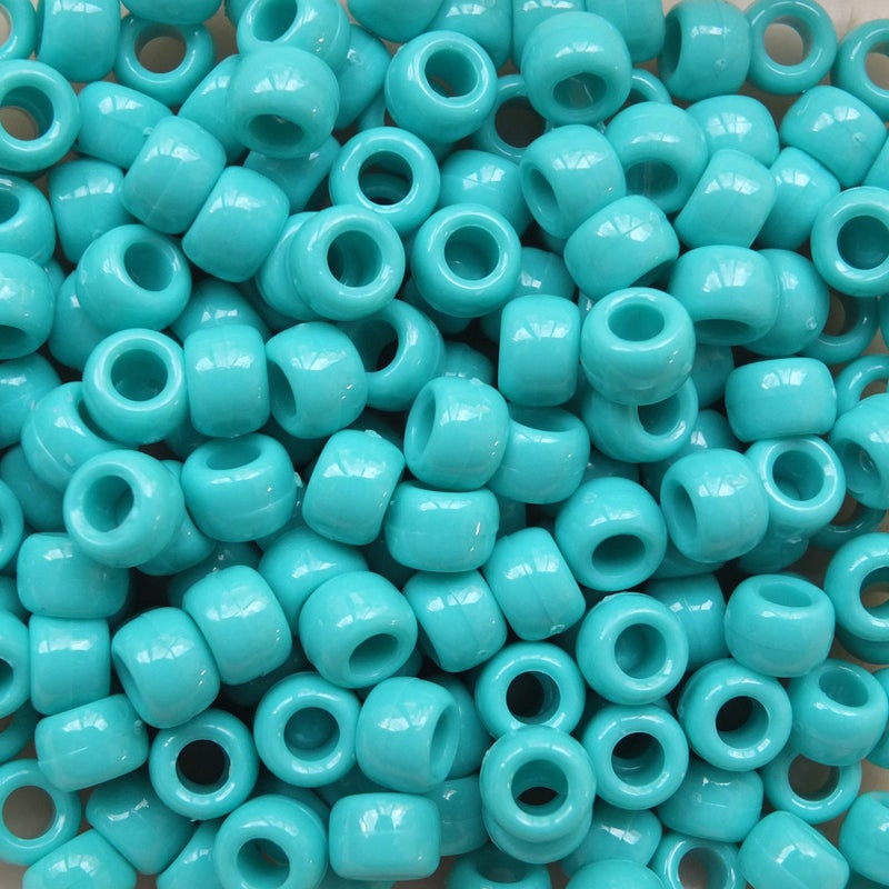 Light Turquoise Blue Crow Beads Pony Beads Made in USA 6x9mm Pk/100